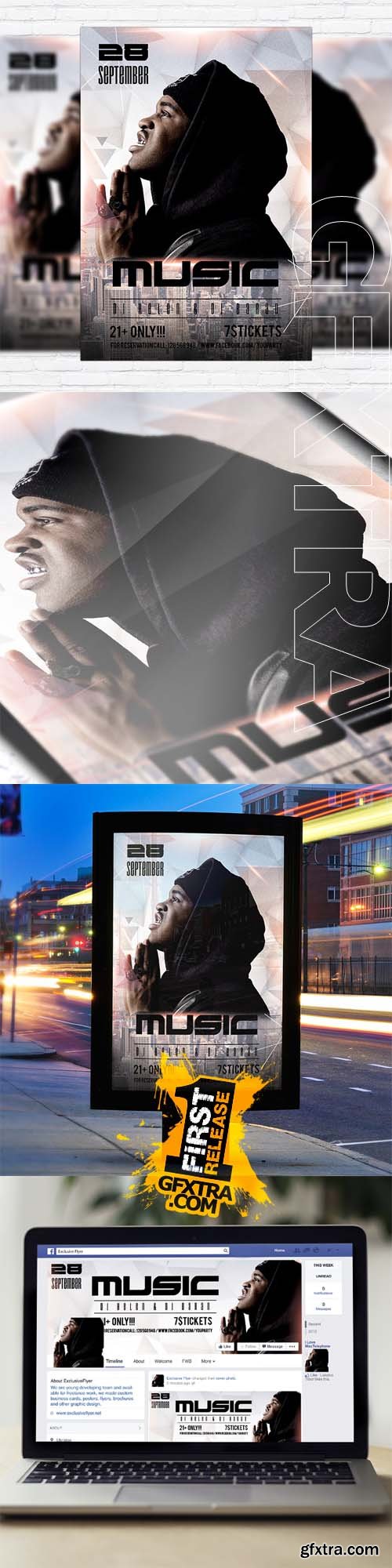 Music Fest &ndash; Flyer Template + Facebook Cover