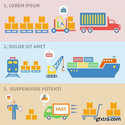 Collection of vector image logistics delivery icon symbol 25 EPS