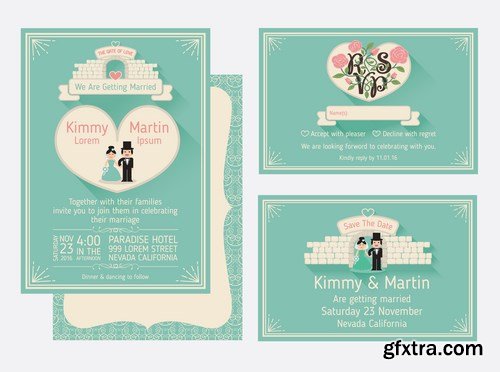 Wedding Invitations design - 12 EPS