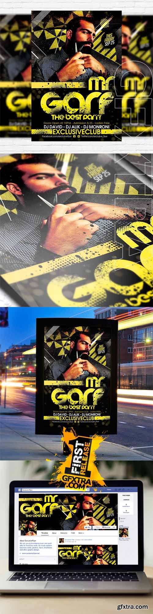 Mr.Garf &ndash; Flyer Template + Facebook Cover