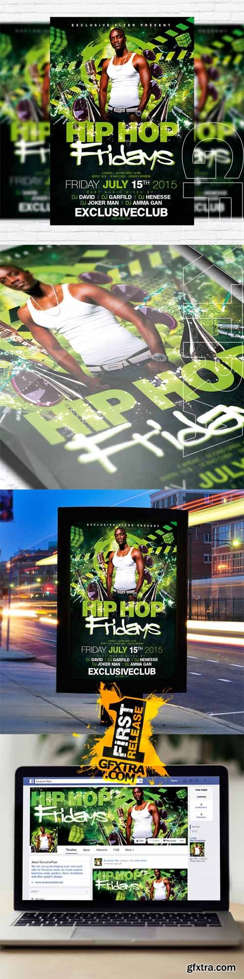 Hip Hop Fridays &ndash; Flyer Template + Facebook Cover