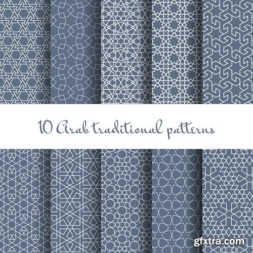 Islamic & Arabic Beautiful Patterns 10xEPS