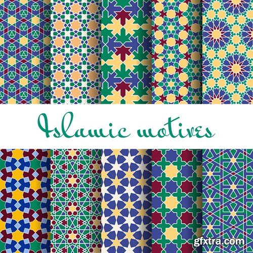 Islamic & Arabic Beautiful Patterns 10xEPS