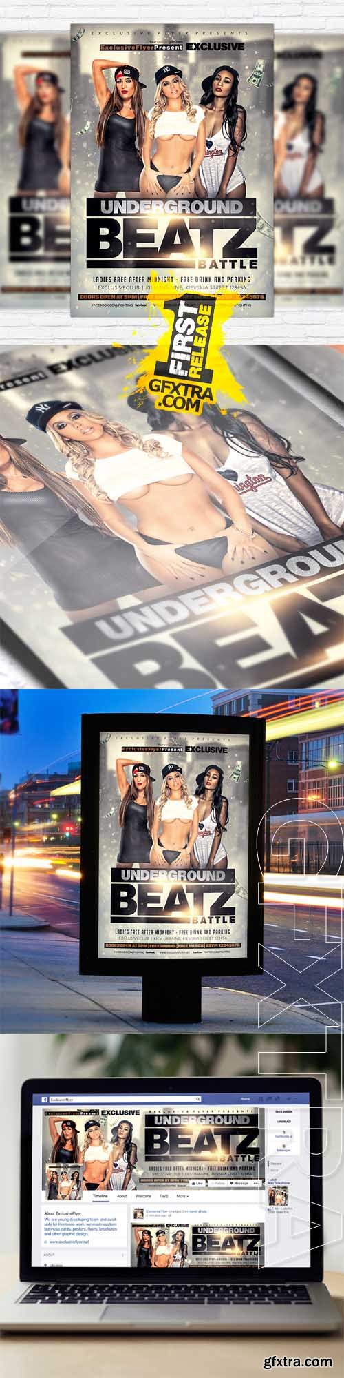 Underground Beatz Battle – Flyer Template + Facebook Cover Underground Beatz Battle – Flyer Template + Facebook Cover