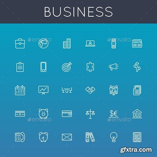 Graphicriver Vector Business Line Icons 8910584