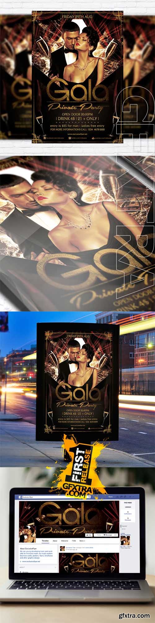 Gala Private Party – Flyer Template + Facebook Cover Gala Private Party – Flyer Template + Facebook Cover