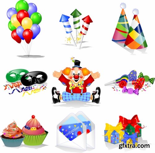 Collection of gift cards birthday holiday celebration 25 EPS