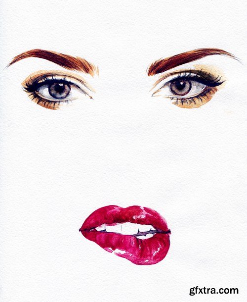 watercolor beautiful woman face 13x JPEG watercolor beautiful woman face 13x JPEG