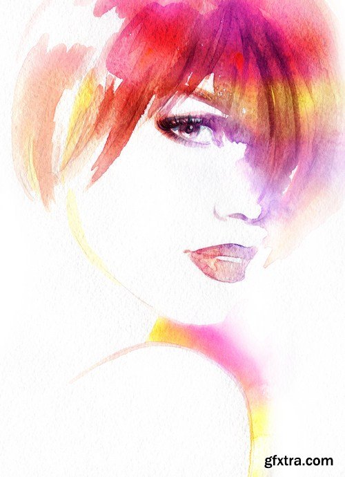 watercolor beautiful woman face 13x JPEG watercolor beautiful woman face 13x JPEG