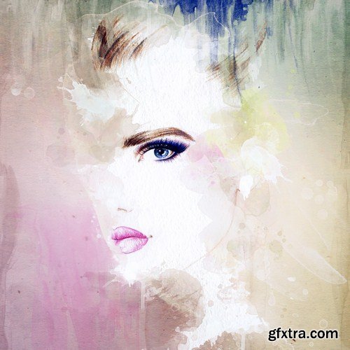watercolor beautiful woman face 13x JPEG watercolor beautiful woman face 13x JPEG