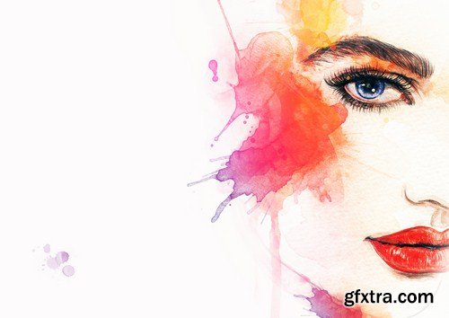 watercolor beautiful woman face 13x JPEG watercolor beautiful woman face 13x JPEG