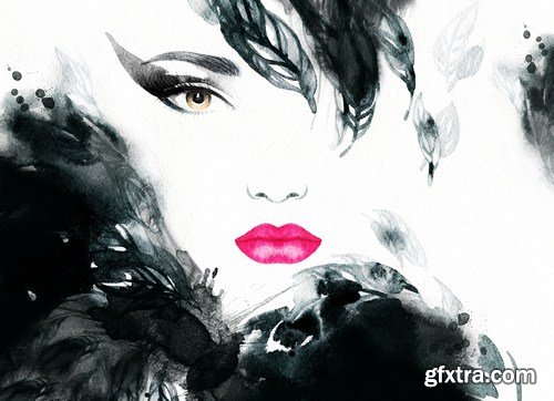 watercolor beautiful woman face 13x JPEG watercolor beautiful woman face 13x JPEG
