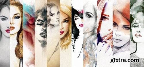 watercolor beautiful woman face 13x JPEG watercolor beautiful woman face 13x JPEG