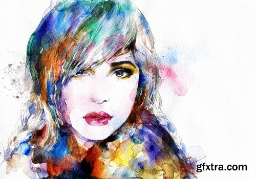 watercolor beautiful woman face 13x JPEG watercolor beautiful woman face 13x JPEG