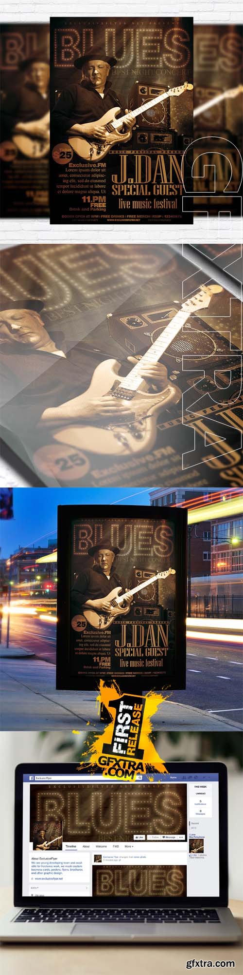 Blues - Flyer Template + Facebook Cover Blues - Flyer Template + Facebook Cover