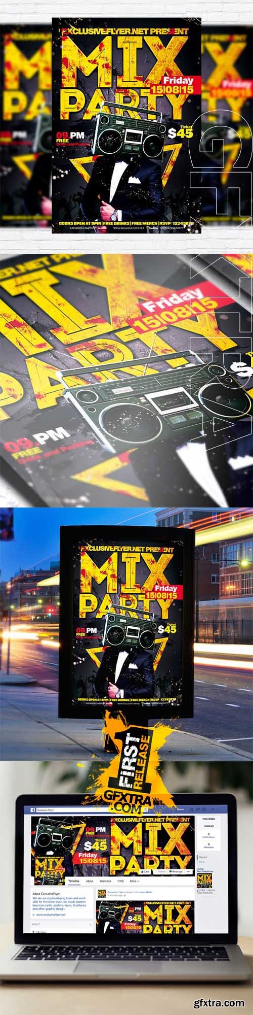 Mix Party - Flyer Template + Facebook Cover Mix Party - Flyer Template + Facebook Cover