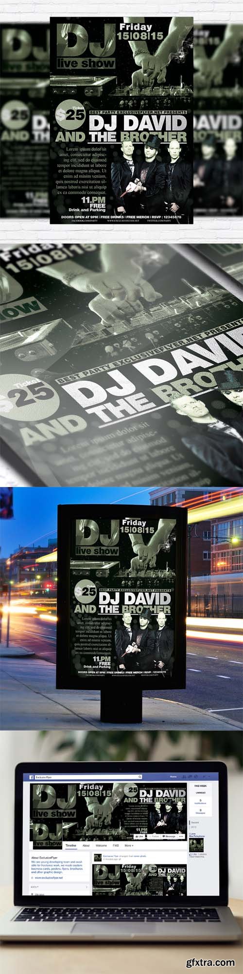DJ Live Show Vol.2 - Flyer Template + Facebook Cover DJ Live Show Vol.2 - Flyer Template + Facebook Cover
