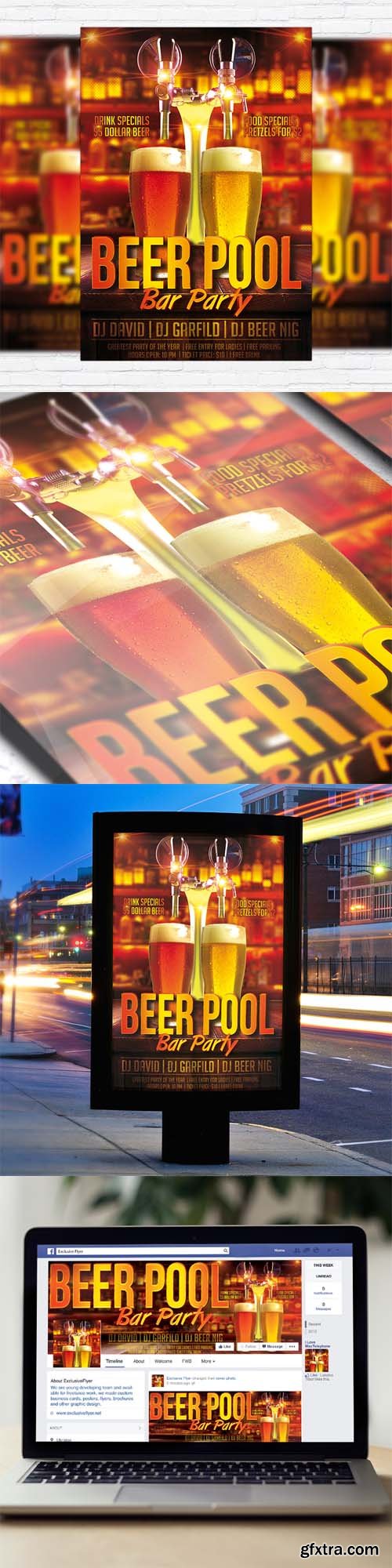 Beer Pool - Flyer Template + Facebook Cover Beer Pool - Flyer Template + Facebook Cover