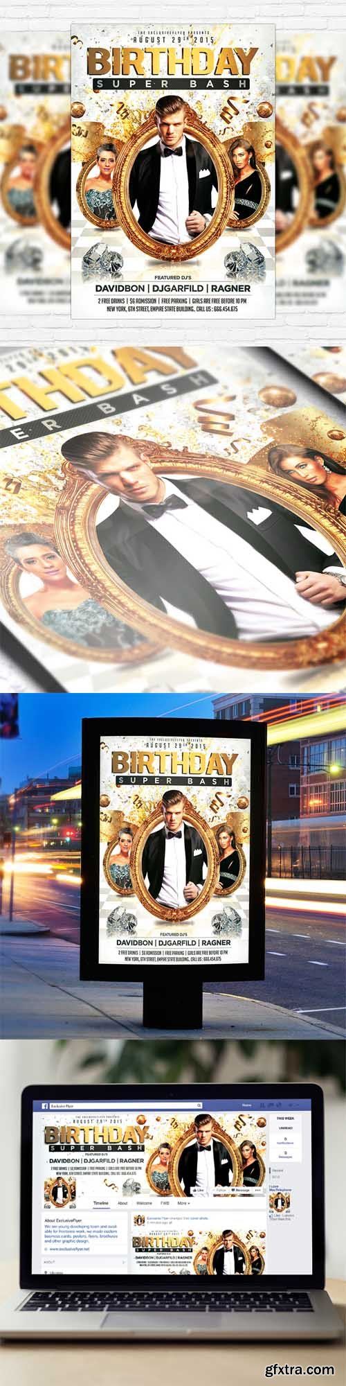 Birthday Super Bash - Flyer Template + Facebook Cover Birthday Super Bash - Flyer Template + Facebook Cover