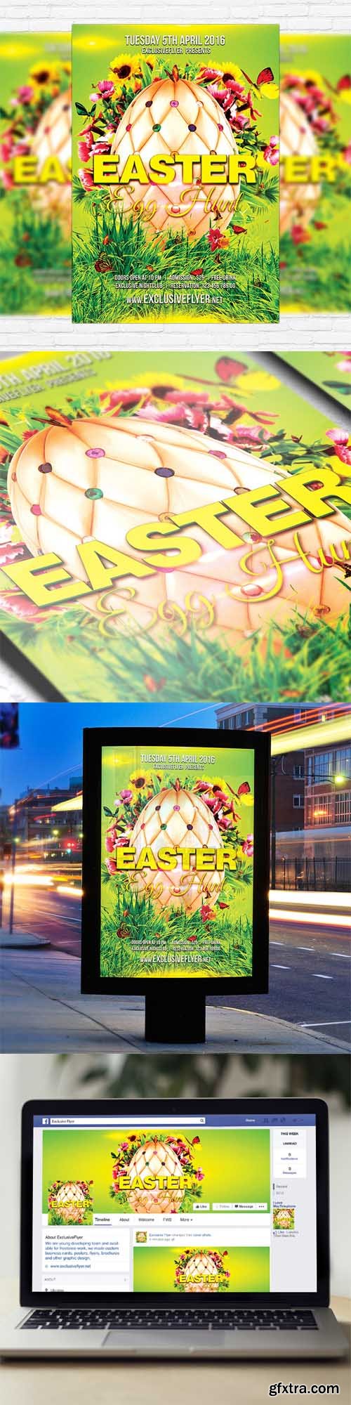 Easter Egg Hunt - Flyer Template + Facebook Cover Easter Egg Hunt - Flyer Template + Facebook Cover