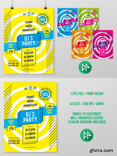 DJ's Party Poster Template - CM 42542