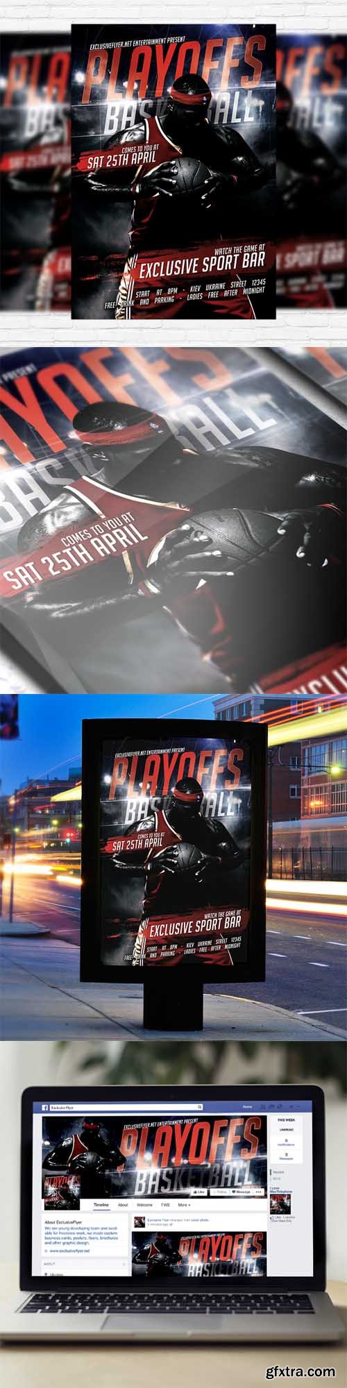 Playoff Basketball - Flyer Template + Facebook Cover Playoff Basketball - Flyer Template + Facebook Cover