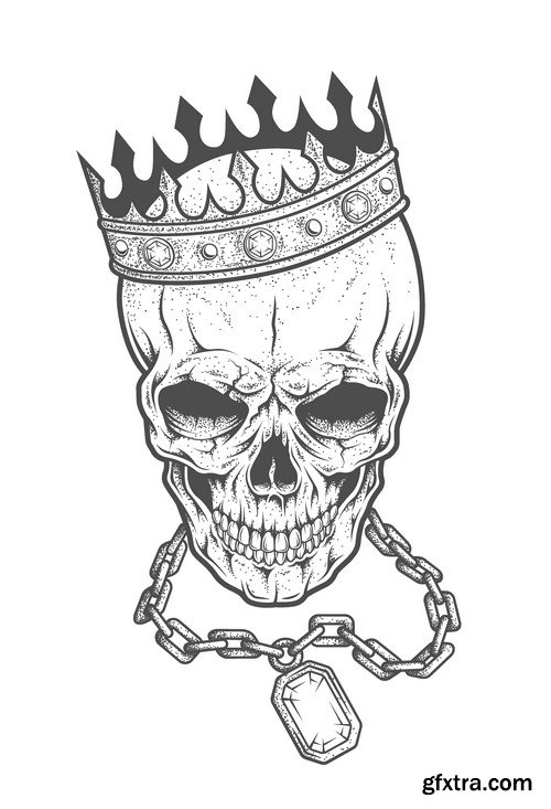 Skulls tattoo 15X EPS