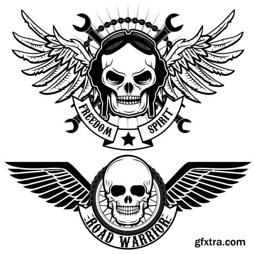 Skulls tattoo 15X EPS