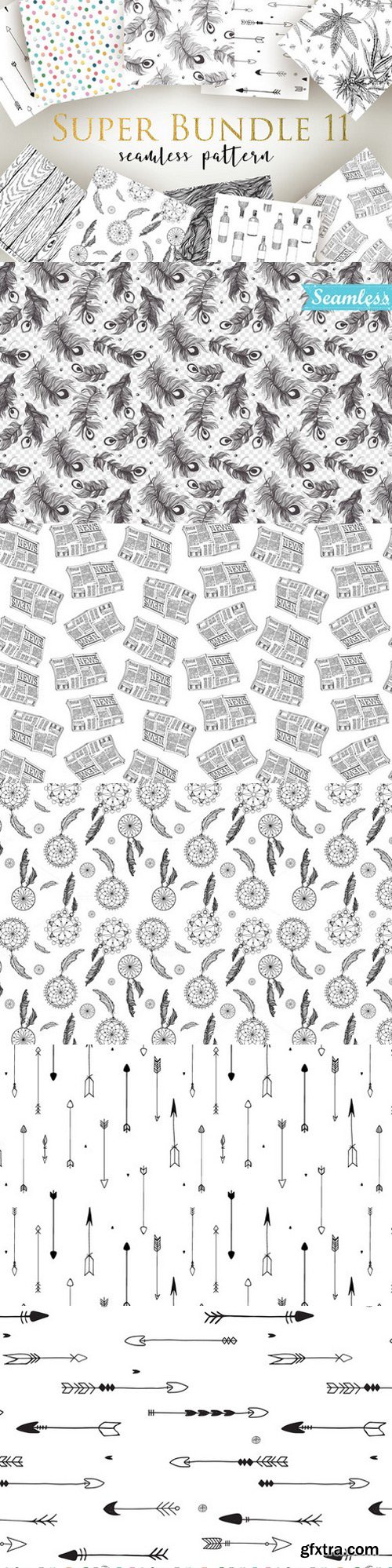Super Bundle seamless pattern 11xEPS 530711