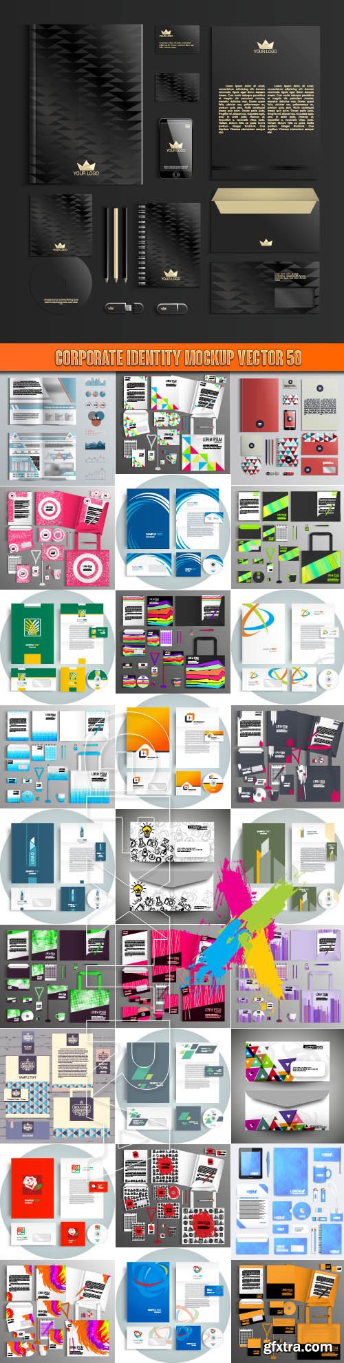 Corporate identity mockup vector 50