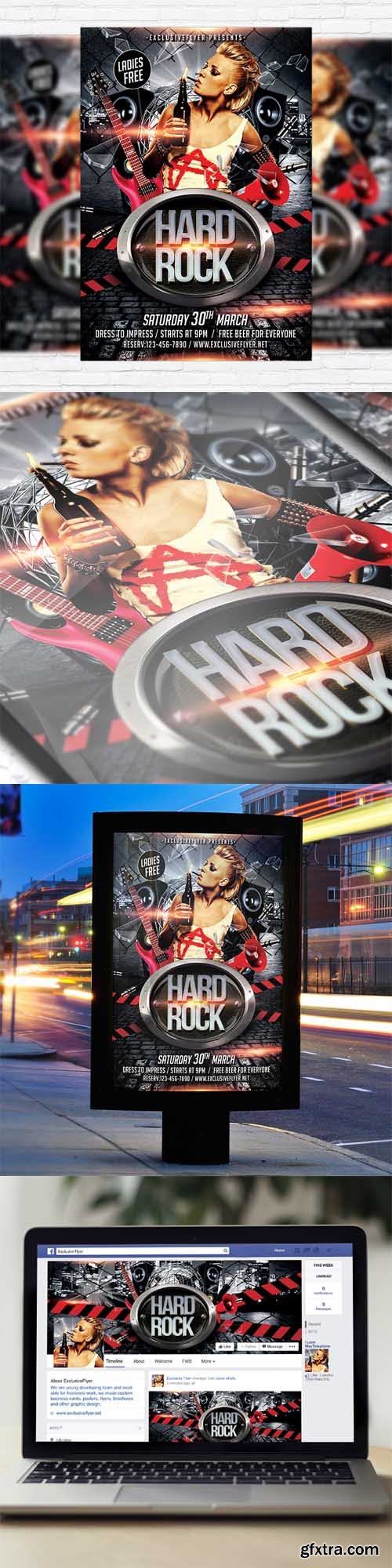 Hard Rock Party - Flyer Template + Facebook Cover Hard Rock Party - Flyer Template + Facebook Cover