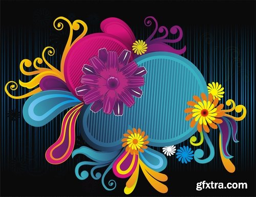 Collection background is a flower vector image 25 EPS