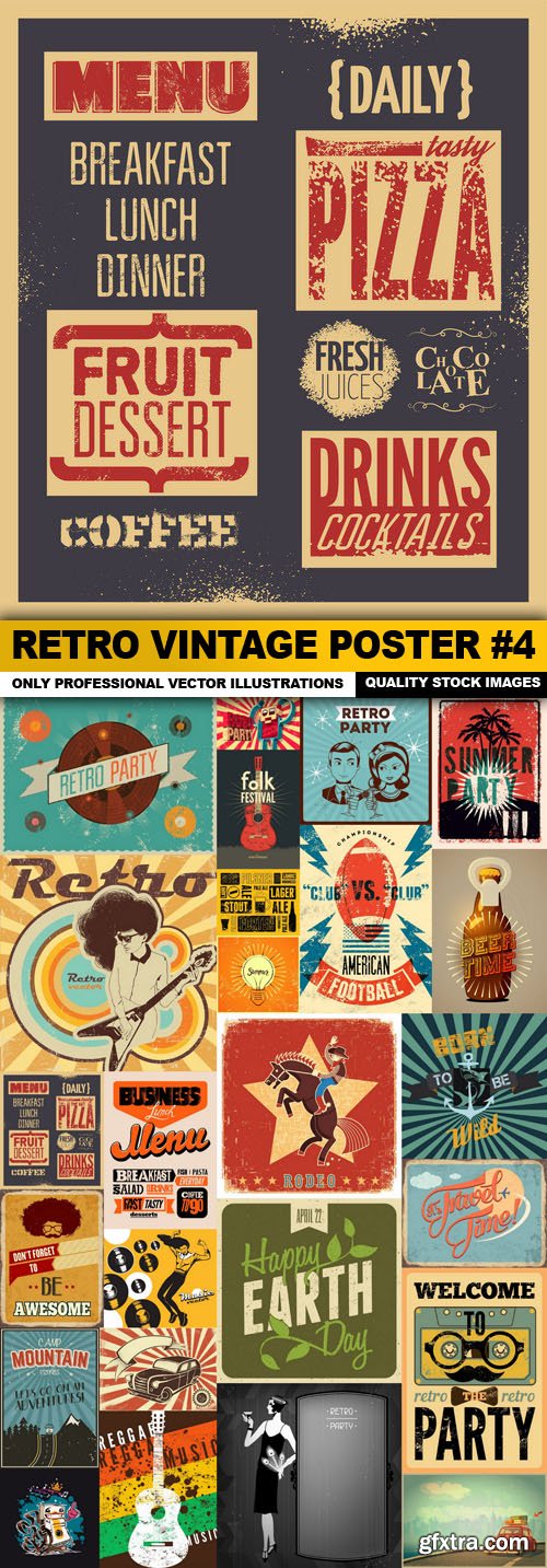 Retro Vintage Poster #4 - 25 Vector