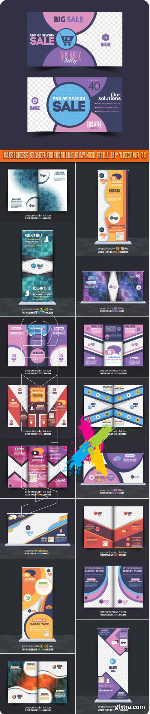 Business flyer brochure banner roll up vector 10