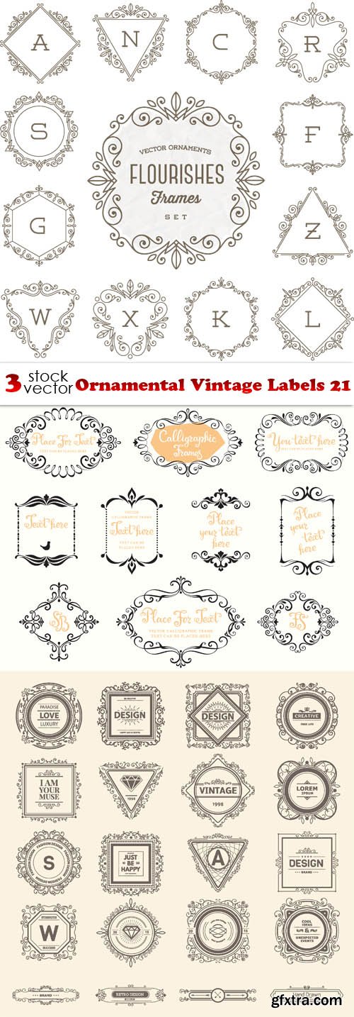 Vectors - Ornamental Vintage Labels 21