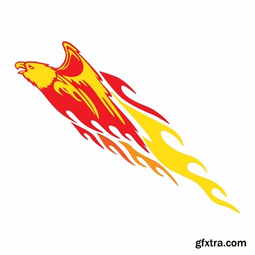 Collection logo with an illustration of an animal on fire 25 EPS