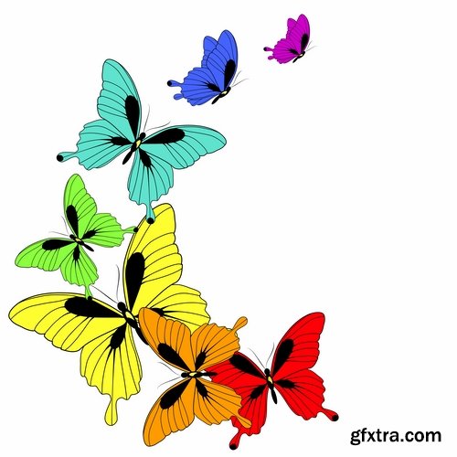 Collection of butterfly wing insect vector image 25 EPS