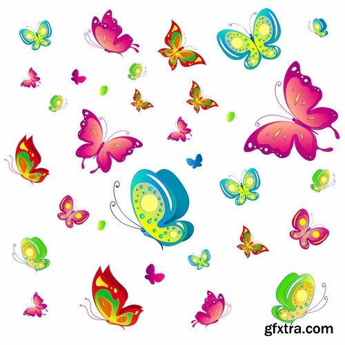 Collection of butterfly wing insect vector image 25 EPS