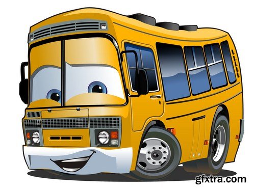 Vector cartoon bus 8X EPS