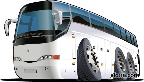 Vector cartoon bus 8X EPS