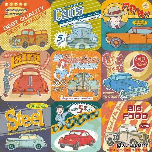 American shops sign boards collection 7x EPS