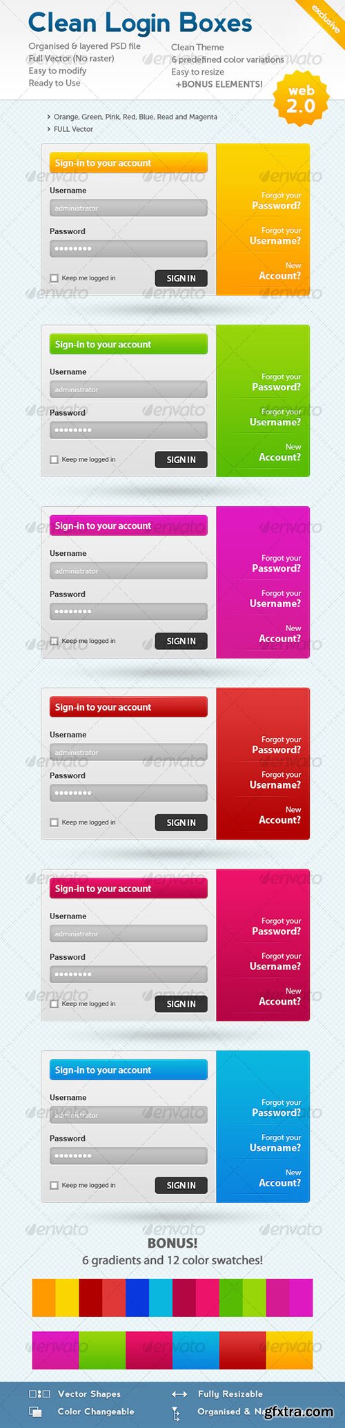GraphicRiver - Clean Web 2.0 Login Boxes + BONUS! 98499 GraphicRiver - Clean Web 2.0 Login Boxes + BONUS! 98499