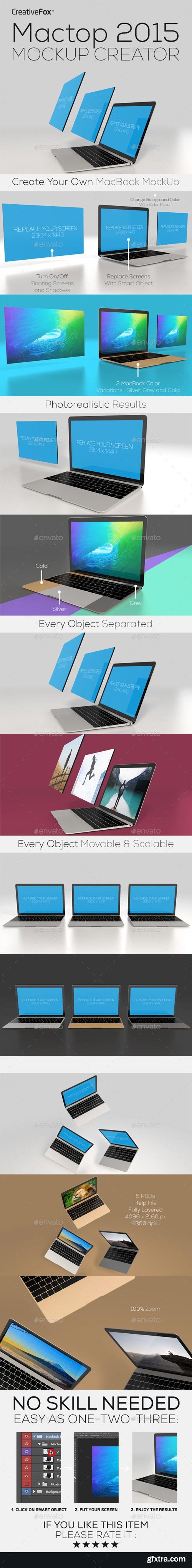 GraphicRiver - Mactop 2015 Mockup Creator - Laptop Mockup - 14264066