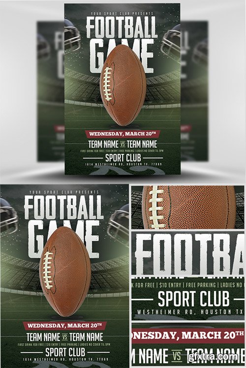 American Football Game Flyer Template American Football Game Flyer Template