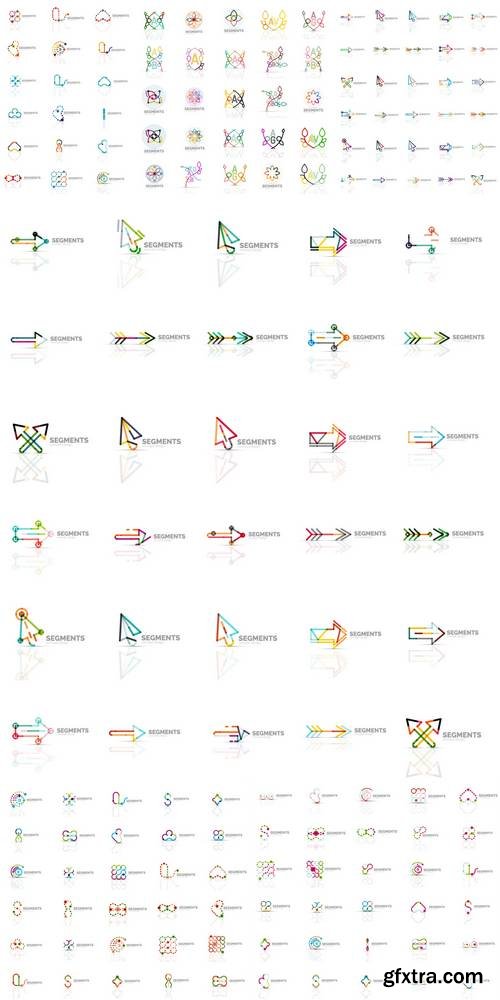 Collection of Colorful Abstract Origami Logos