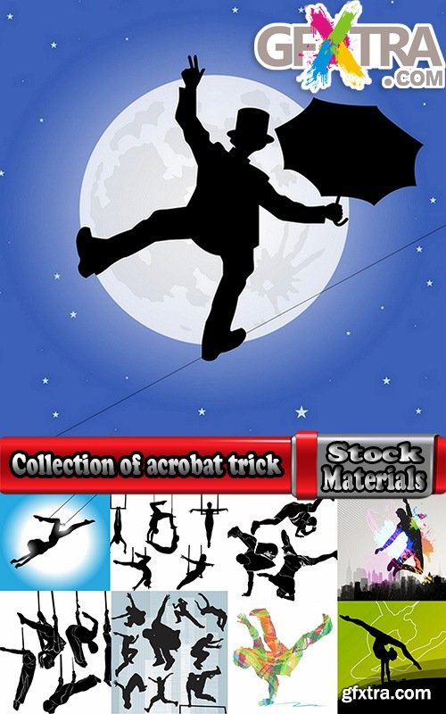Collection of acrobat trick vector image 25 EPS