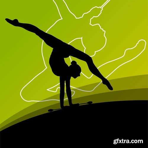Collection of acrobat trick vector image 25 EPS