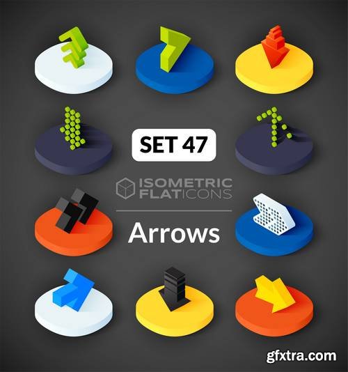 Isometric Flat Icons - 3D Pictograms, Business #2, 12xEPS