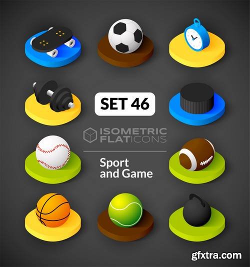 Isometric Flat Icons - 3D Pictograms - Business Symbol Collection 2