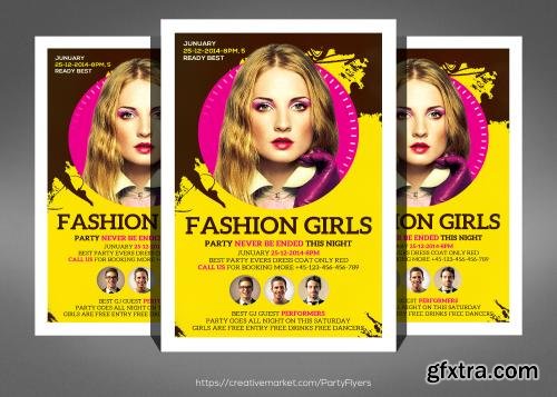 CreativeMarket Electro Night Beats Party Flyer 576015